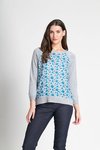 Contrast Woven Front Top