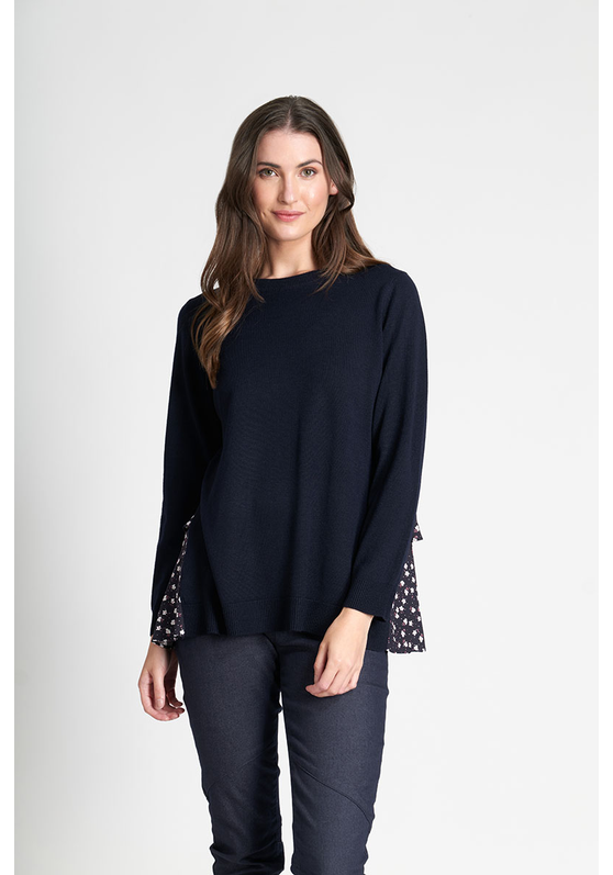 Layered Contrast Woven Women's Top