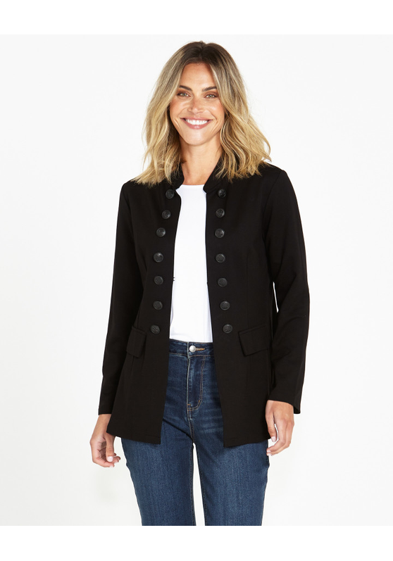 Sammie Collarless Women's Military Jacket - Betty Basics | Buy Betty ...