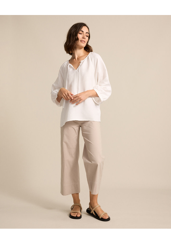 Raglan Slv Peasant Linen Top