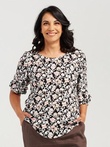 Floral Pintuck Sleeve Top