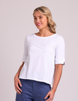 Wide Neck Elbow Slv Top